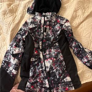 Women's Black and Pink Ski Jacket